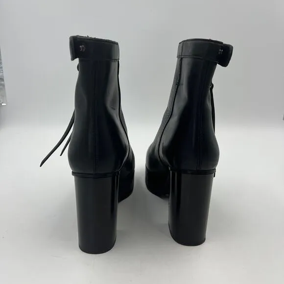 Acne Studios Black Platform Ankle Boots Leather
