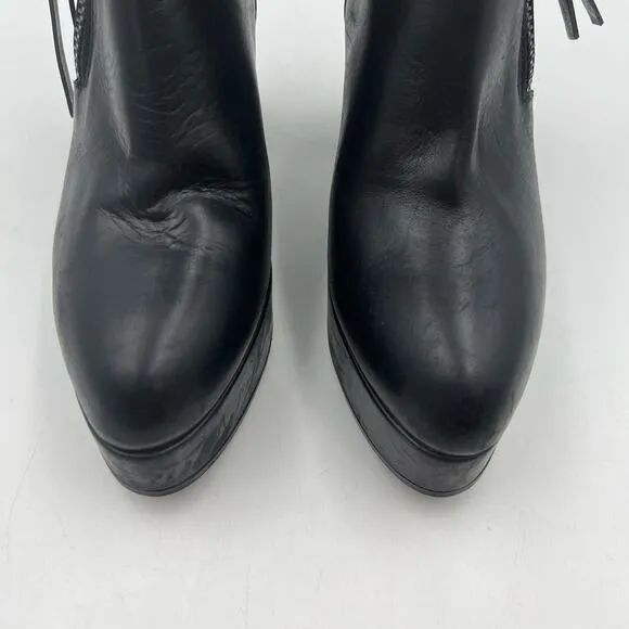 Acne Studios Black Platform Ankle Boots Leather