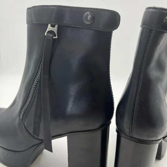 Acne Studios Black Platform Ankle Boots Leather