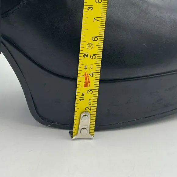 Acne Studios Black Platform Ankle Boots Leather
