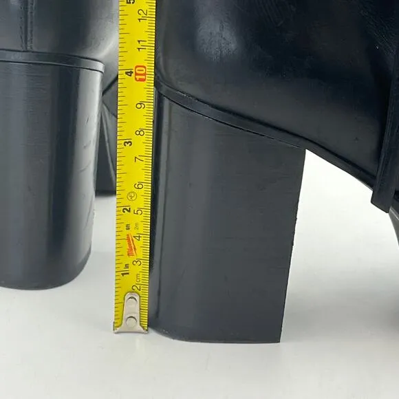 Acne Studios Black Platform Ankle Boots Leather