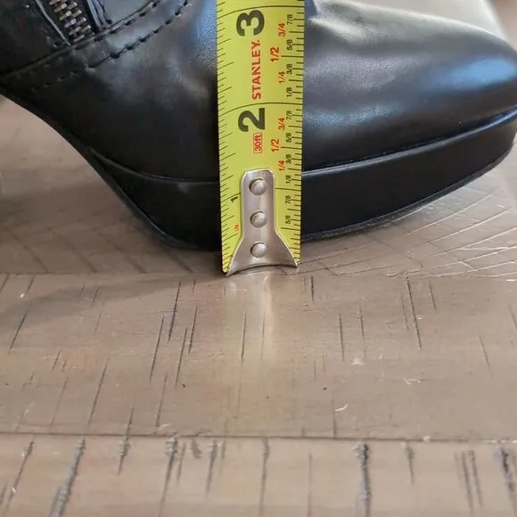 Acne Studios Black Leather Track Platform Boots Sz 37