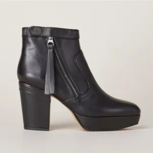 Acne Studios Black Leather Track Platform Boots Sz 37