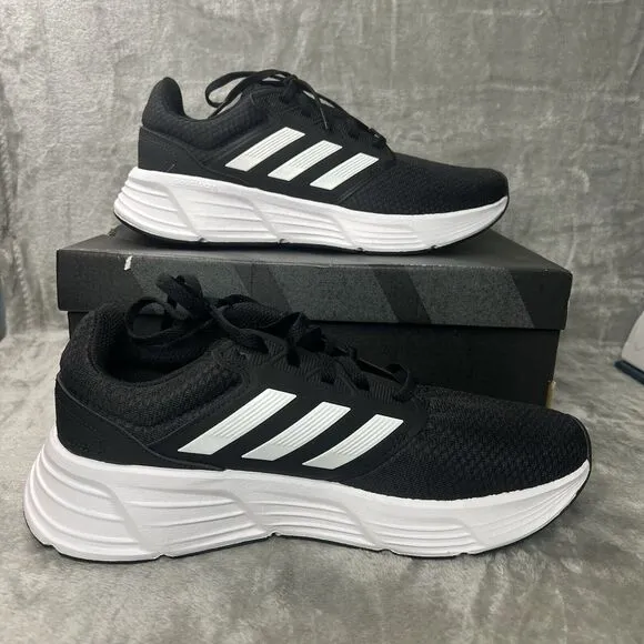Adidas Galaxy 6 Running Shoes Mens Size 8 Black/White Low‎ Top Casual Comfort