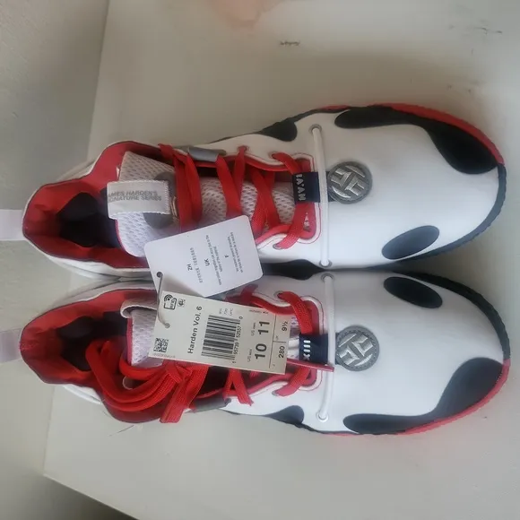 Adidas Harden Vol. 6 Men Basketball Shoes Cloud White/Vivid Red/Legend Ink sz~11