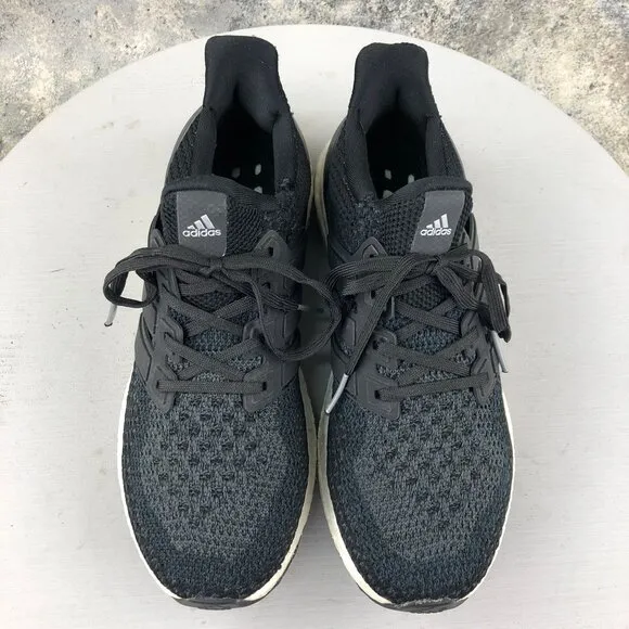 Adidas Men's Size 7 Ultra Boost 2.0 2016 Core Black PrimeKnit Lace-Up Sneakers**
