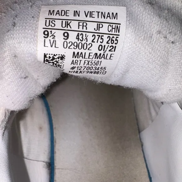 Adidas Stan Smith White and Blue Men's Shoes Size 9.5