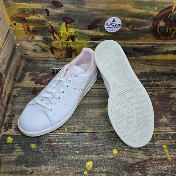 Adidas Stan Smith Women's sz 8.5,9 White Velvet‎ Sandy Pink Casual Shoes IF7002