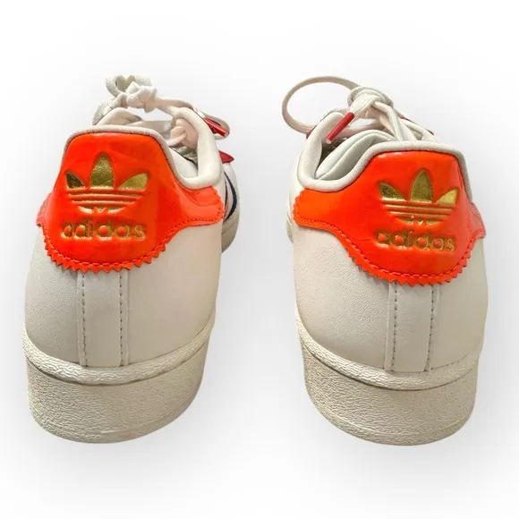 ADIDAS Superstar Shoes in Off White /Better Scarlet /Solar Red, Size 7