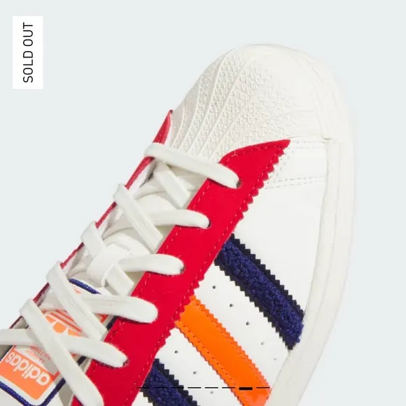 ADIDAS Superstar Shoes in Off White /Better Scarlet /Solar Red, Size 7