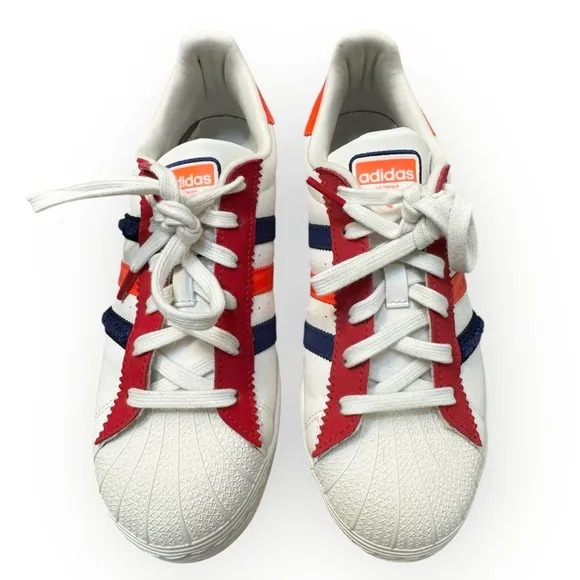 ADIDAS Superstar Shoes in Off White /Better Scarlet /Solar Red, Size 7