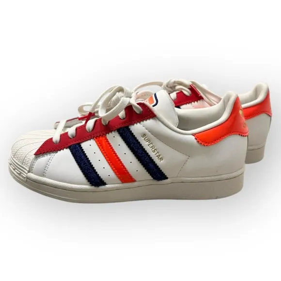 ADIDAS Superstar Shoes in Off White /Better Scarlet /Solar Red, Size 7