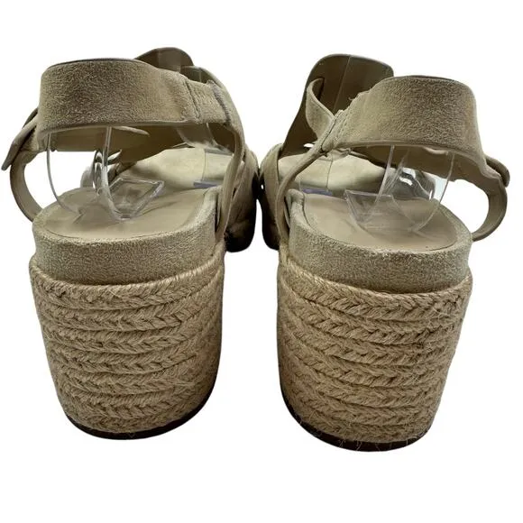 Aerosoles Chatham Natural Woven Heeled Sandals Women's Size 8