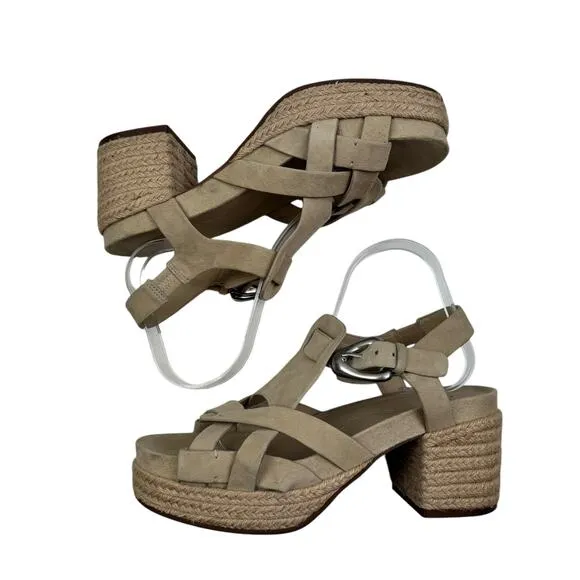 Aerosoles Chatham Natural Woven Heeled Sandals Women's Size 8