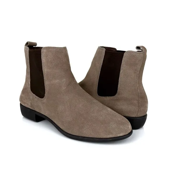 Aerosoles Women's Step Dance Suede Ankle Boots Taupe Size 9.5