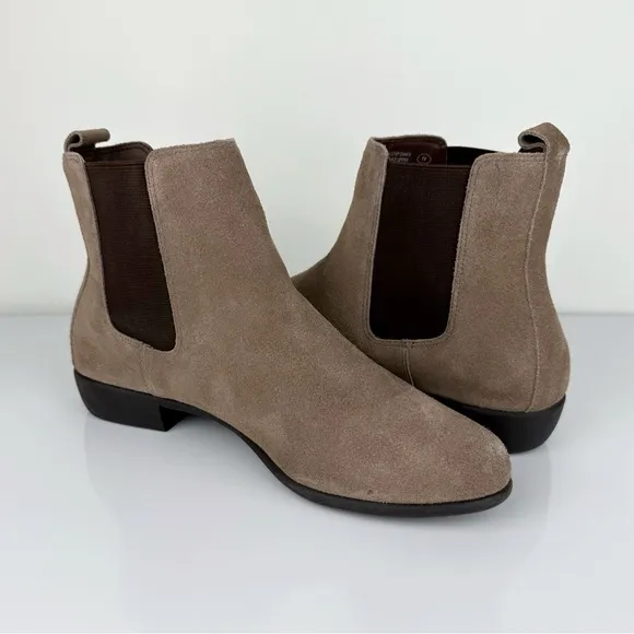 Aerosoles Women's Step Dance Suede Ankle Boots Taupe Size 9.5