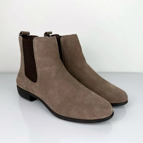 Aerosoles Women's Step Dance Suede Ankle Boots Taupe Size 9.5