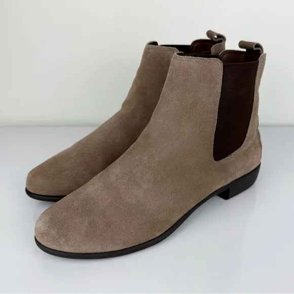 Aerosoles Women's Step Dance Suede Ankle Boots Taupe Size 9.5