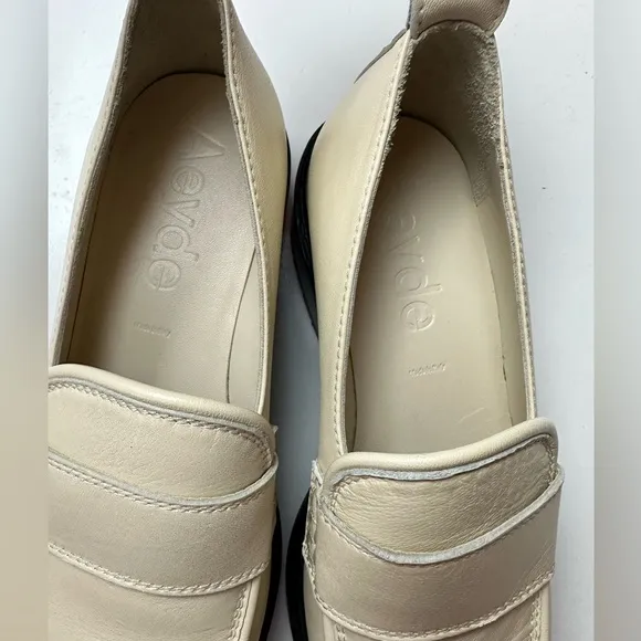 Aeyde Ruth LugSole Chunky Italian Apron Leather Platform Loafers in Creamy NIB 6