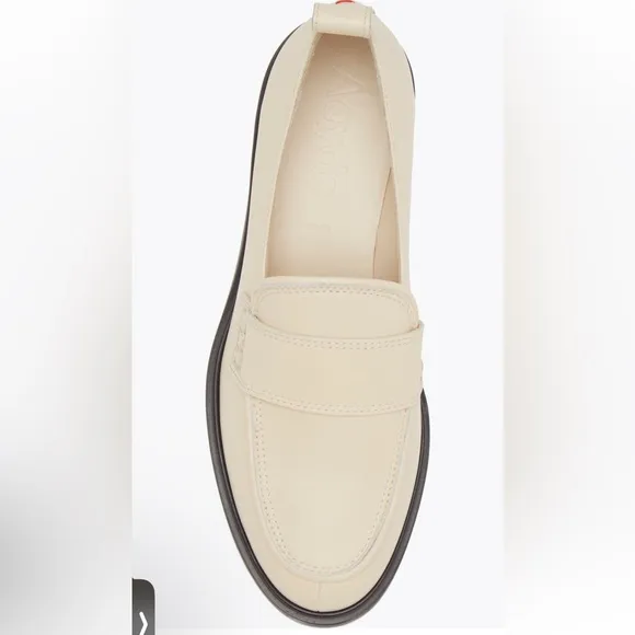 Aeyde Ruth LugSole Chunky Italian Apron Leather Platform Loafers in Creamy NIB 6