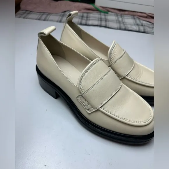 Aeyde Ruth LugSole Chunky Italian Apron Leather Platform Loafers in Creamy NIB 6