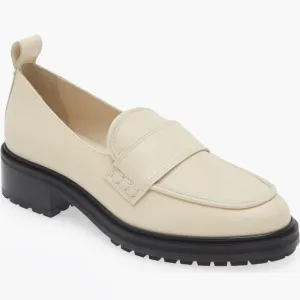 Aeyde Ruth LugSole Chunky Italian Apron Leather Platform Loafers in Creamy NIB 6