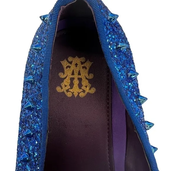 After Midnight Men’s Royal Blue “Ultra Spikes” Sequined Dress Loafer Shoes