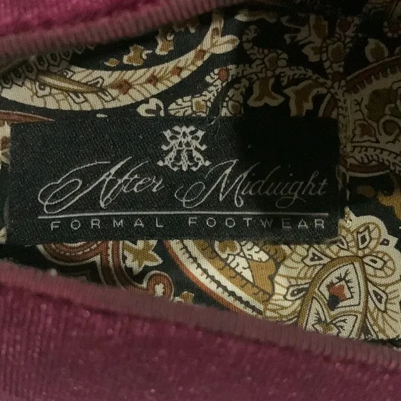 AFTER MIDNIGHT Velvet Crystal Slip on Loafers Formal Footwear