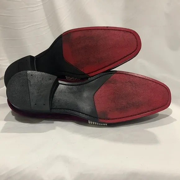AFTER MIDNIGHT Velvet Crystal Slip on Loafers Formal Footwear