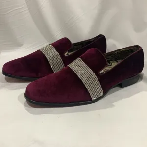 AFTER MIDNIGHT Velvet Crystal Slip on Loafers Formal Footwear