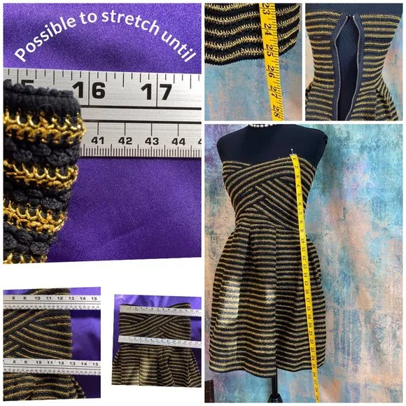 📌a'gaci Eyecatcher Gold-Black Prom Cocktail Dress