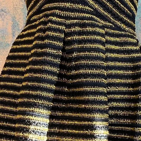 📌a'gaci Eyecatcher Gold-Black Prom Cocktail Dress