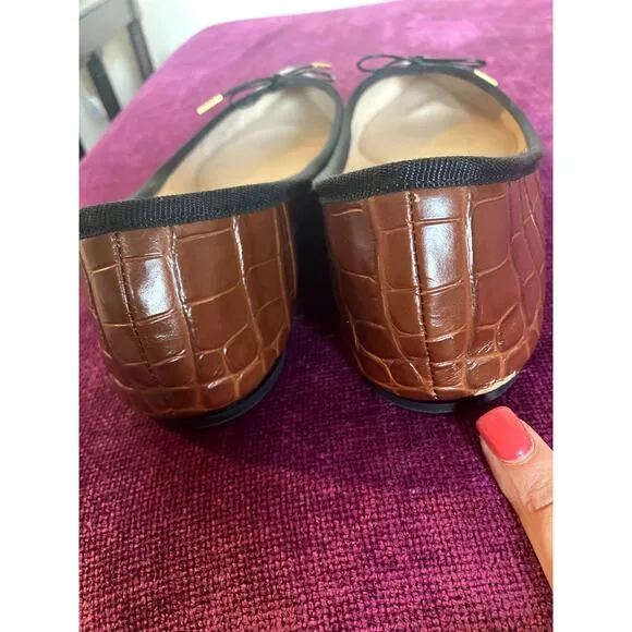 AGL ATTILIO GIUSTI LEOMBRUNI Jomy Pointed Toe Ballet Flat Cognac Size 41 US 11