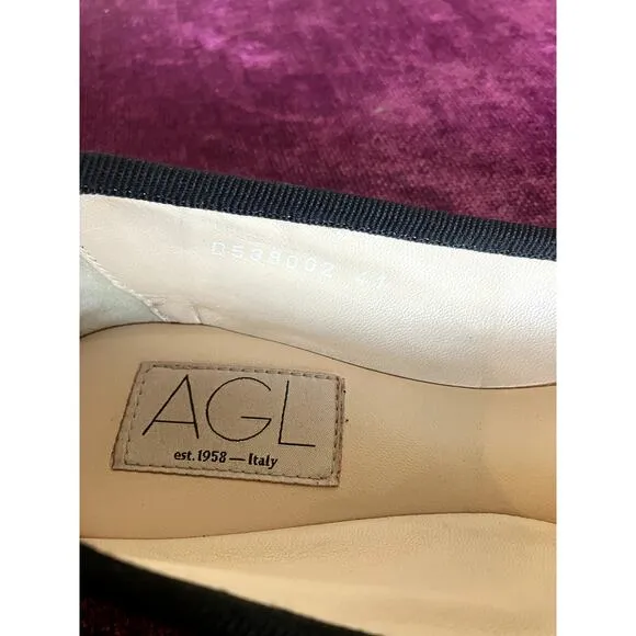 AGL ATTILIO GIUSTI LEOMBRUNI Jomy Pointed Toe Ballet Flat Cognac Size 41 US 11