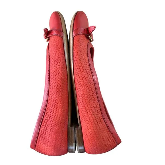 AGL Attilio Giusti Leombruni Monika Ballet Flats Orange Red Coquette Italian