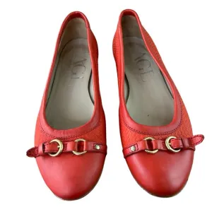AGL Attilio Giusti Leombruni Monika Ballet Flats Orange Red Coquette Italian