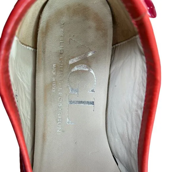 AGL Attilio Giusti Leombruni Monika Ballet Flats Orange Red Coquette Italian