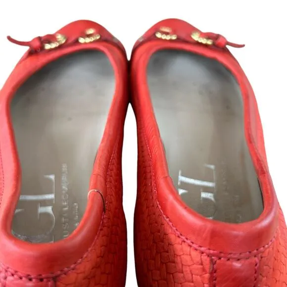 AGL Attilio Giusti Leombruni Monika Ballet Flats Orange Red Coquette Italian