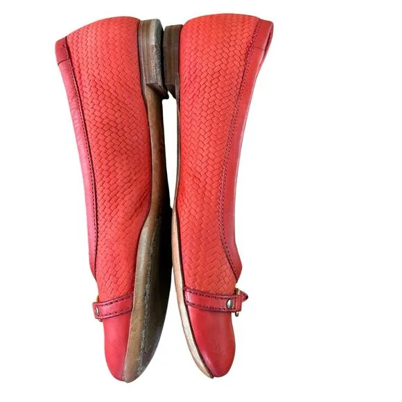 AGL Attilio Giusti Leombruni Monika Ballet Flats Orange Red Coquette Italian