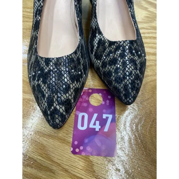 AGL Attilio Giusti Leombruni Pump Women's 8 Black Leopard Print Block Heel