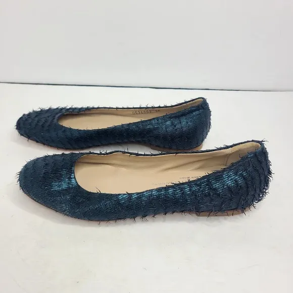 AGL Attilio Giusti Leombruni Womens Navy Blue Fringe Ballet Flats Shoes Sz EU 36