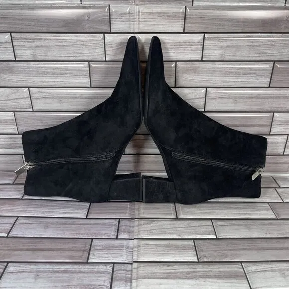 AGL Women's Black Suede Mimma Pointed Toe Block Heel Suede Bootie Size US 7-NEW