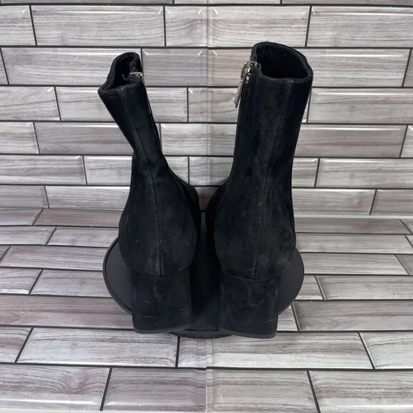 AGL Women's Black Suede Mimma Pointed Toe Block Heel Suede Bootie Size US 7-NEW