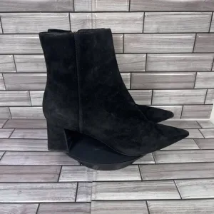 AGL Women's Black Suede Mimma Pointed Toe Block Heel Suede Bootie Size US 7-NEW