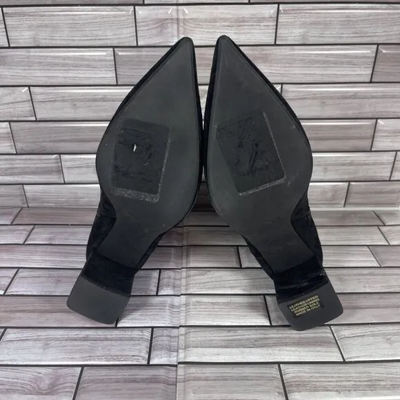 AGL Women's Black Suede Mimma Pointed Toe Block Heel Suede Bootie Size US 7-NEW