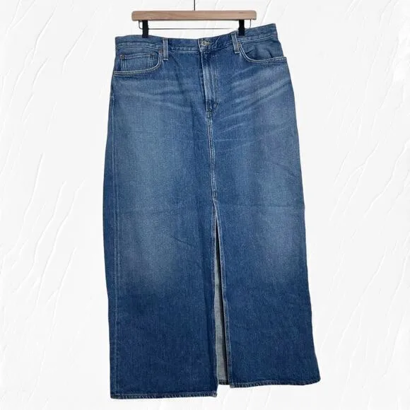 AGOLDE Leif Low-Rise Denim Maxi Skirt - Size 32