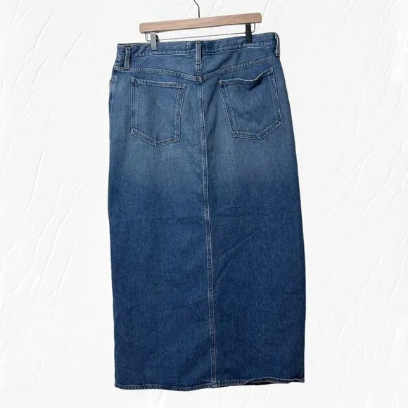AGOLDE Leif Low-Rise Denim Maxi Skirt - Size 32
