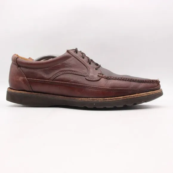 Alden Brown Leather Men's Size US 12 D Lace Up Moc Toe Oxford Shoes Made in USA