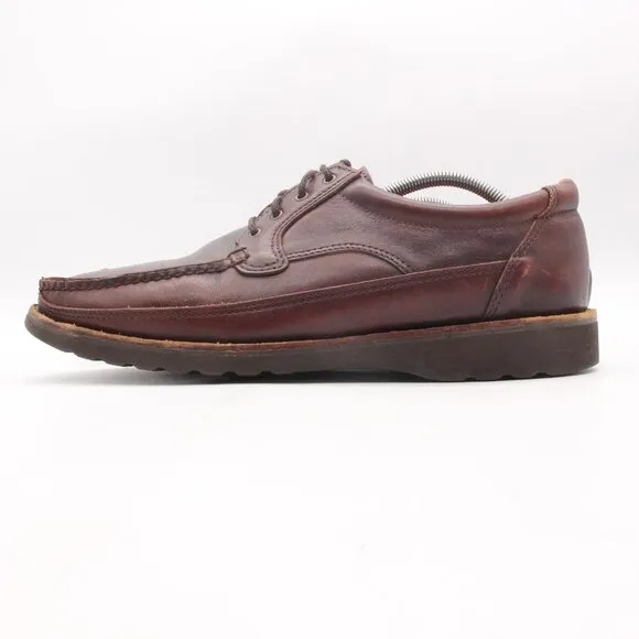 Alden Brown Leather Men's Size US 12 D Lace Up Moc Toe Oxford Shoes Made in USA