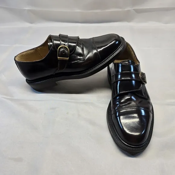 Aldo Monk Strap Leather Dress Shoes Men Size 43 (10us) Italian Brown